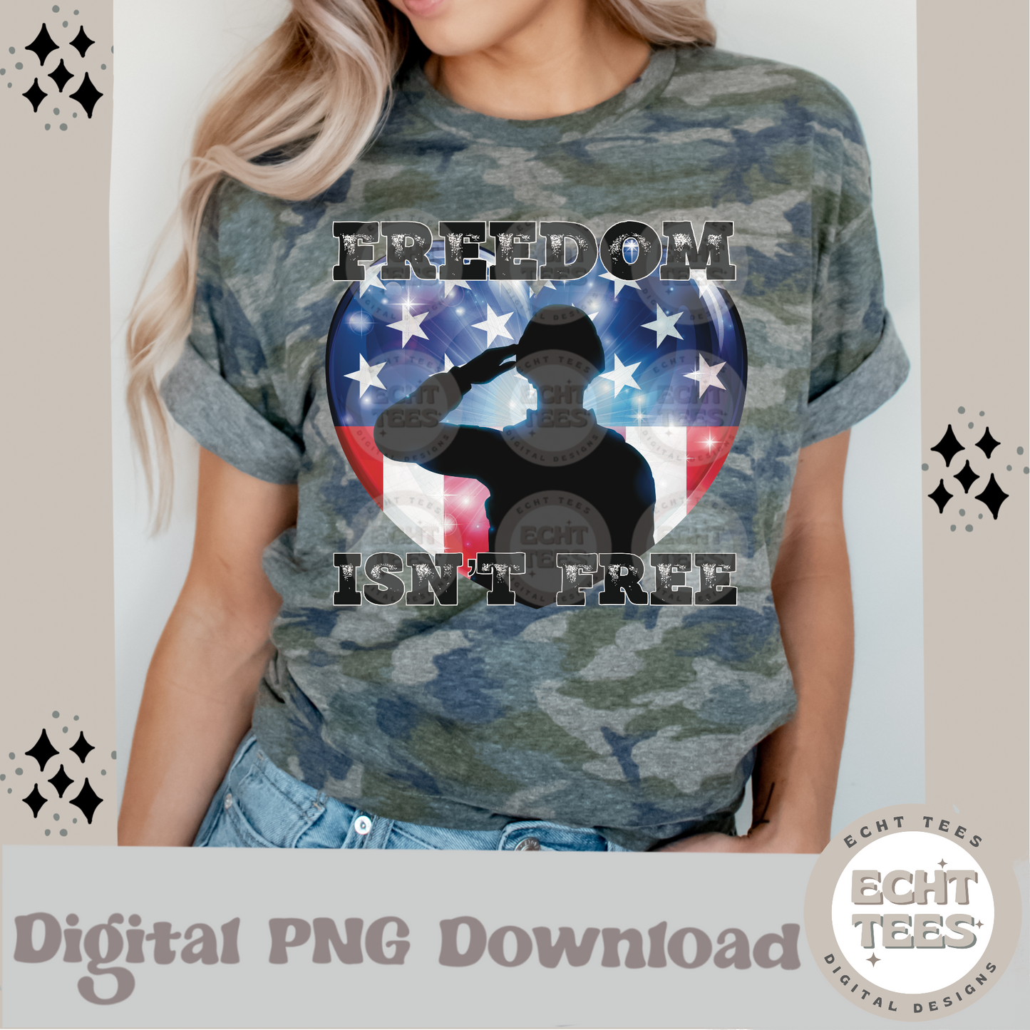 Freedom is not free PNG Digital Download