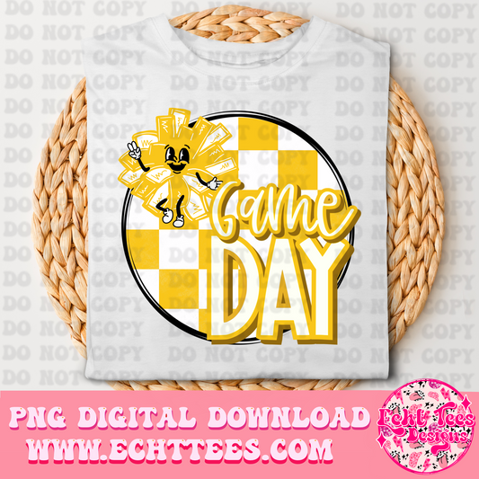 Game Day Cheer Yellow PNG Digital Download