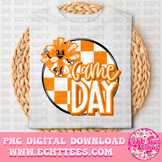 Game Day Cheer Orange  PNG Digital Download