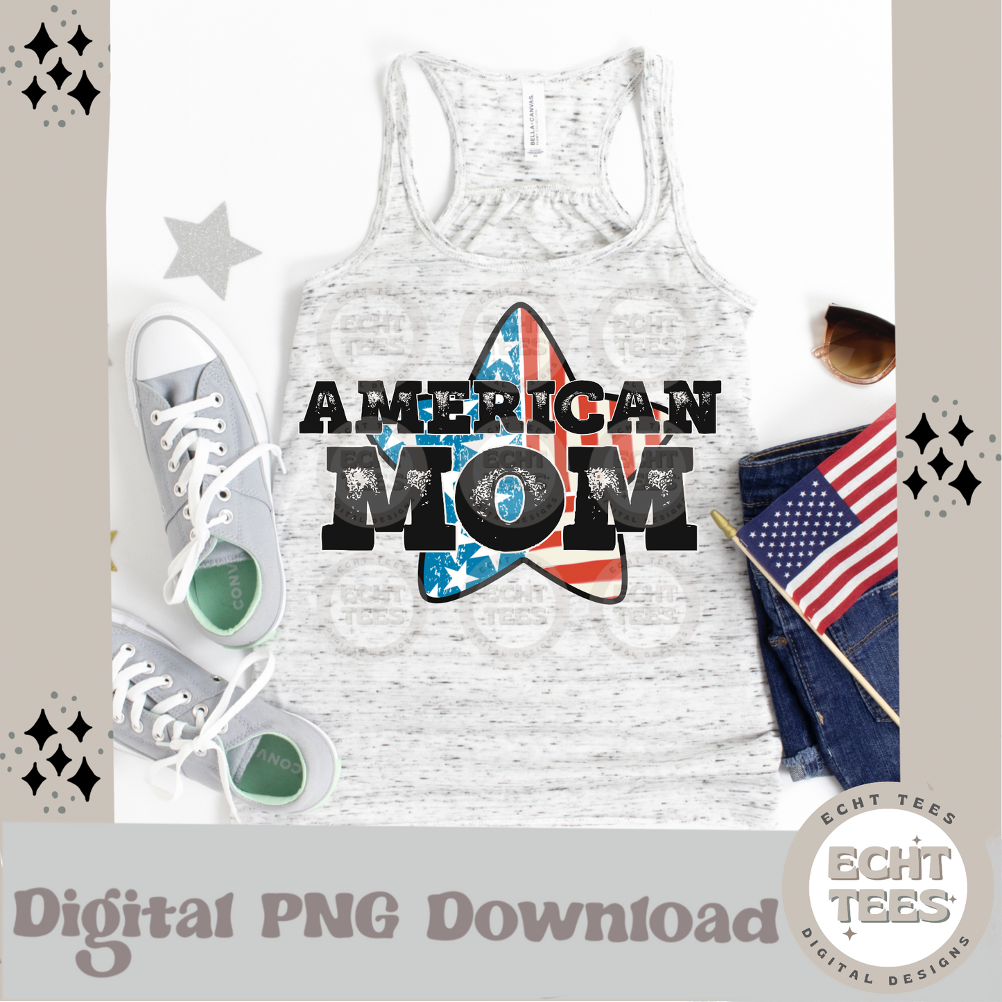 American Mom PNG Digital Download