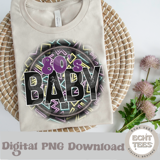 80s Baby PNG Digital Download