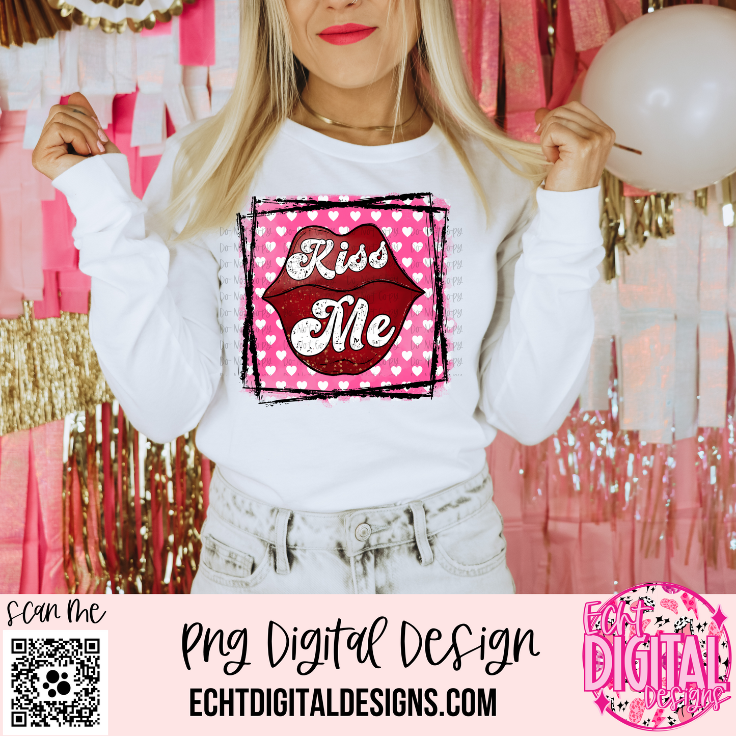 Kiss Me PNG Digital Download