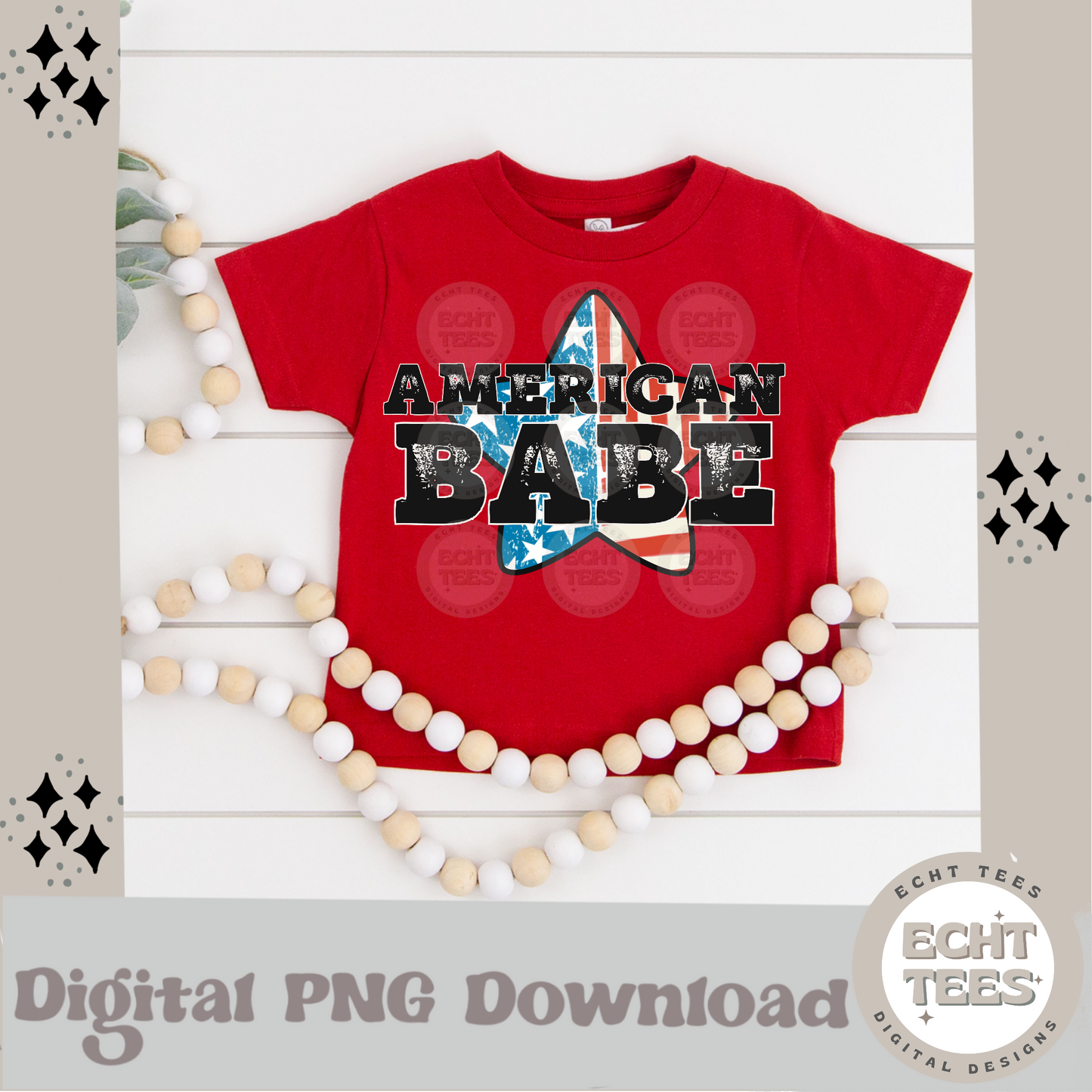 American Babe PNG Digital Download