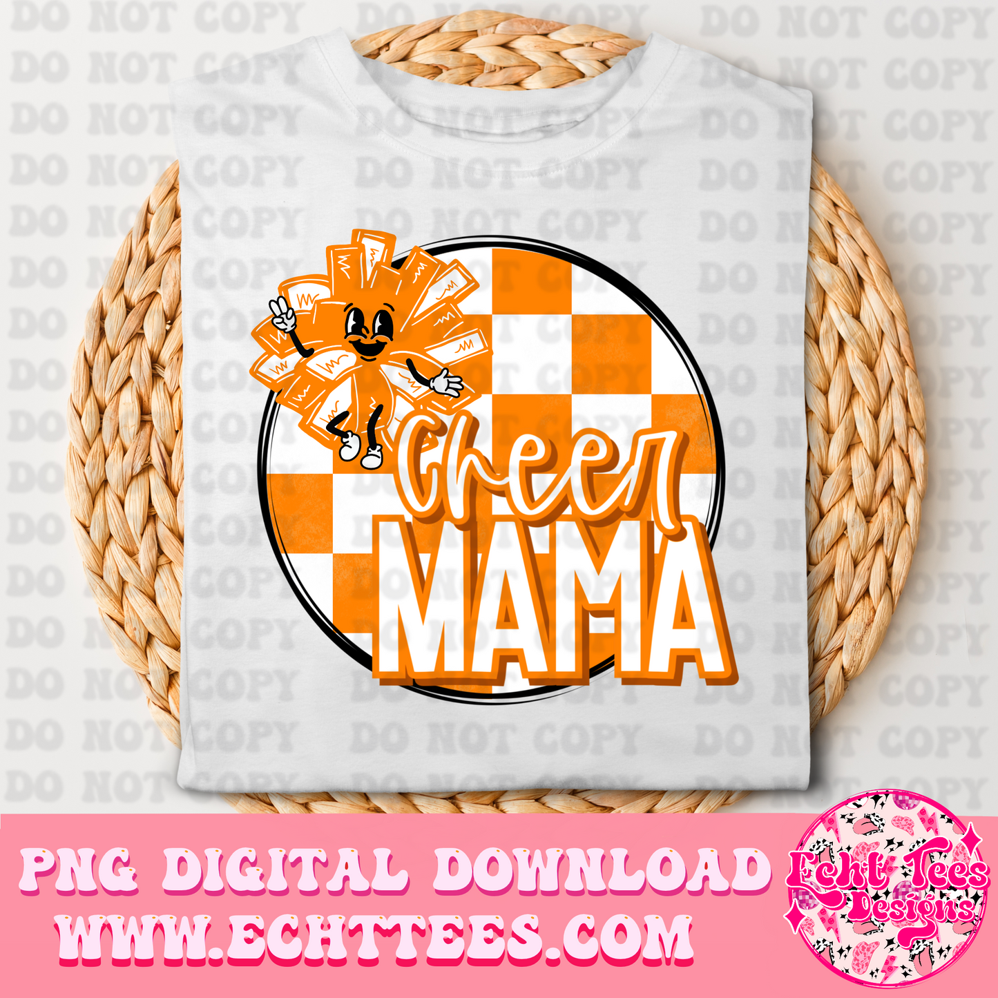 Cheer Mama Orange  PNG Digital Download